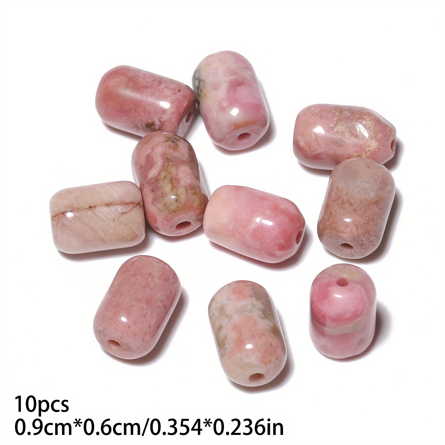 10pcs Small Bucket Shaped Stone Beads for DIY Crafting